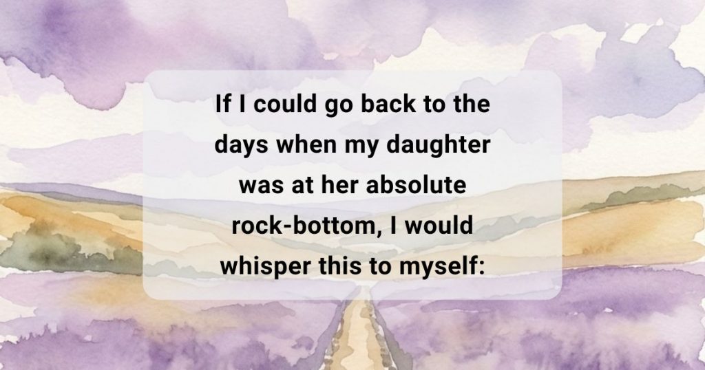 Deep lavender and yellow sunrise watercolor background with text encouraging parents to protect their own hearts.