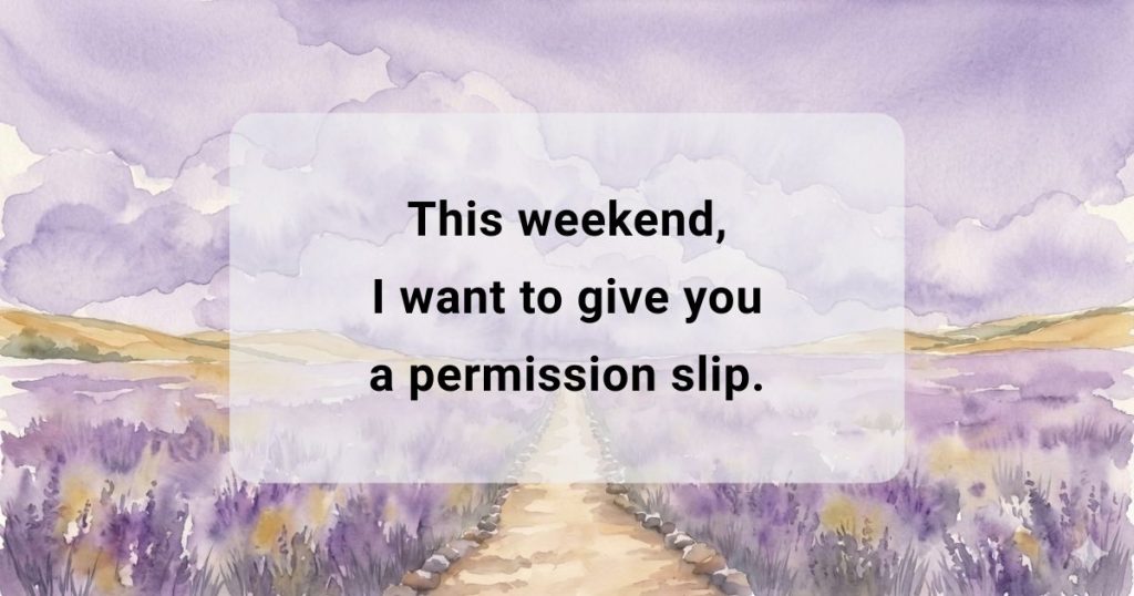 Lavender watercolor texture graphic with text encouraging caregivers to protect their sanity.