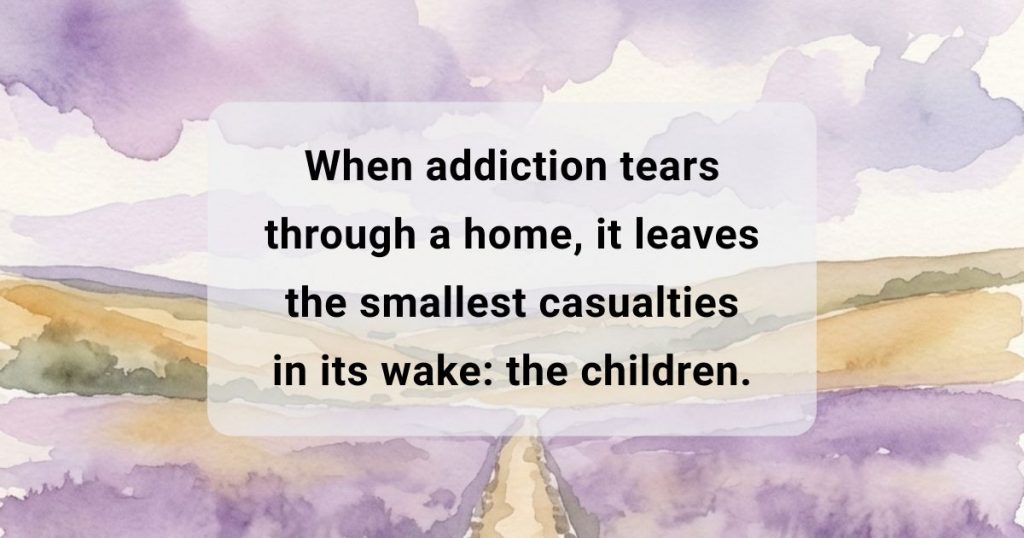 Graphic with text about being an emotional anchor for grandchildren over a purple watercolor pathway design