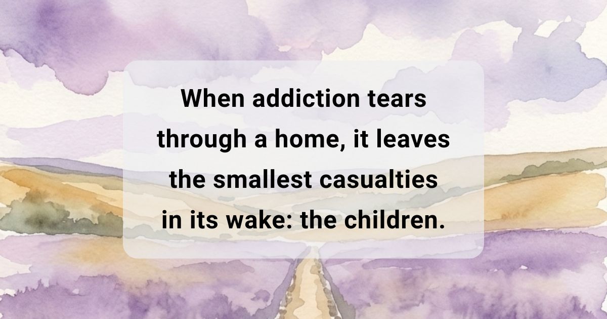 Graphic with text about being an emotional anchor for grandchildren over a purple watercolor pathway design