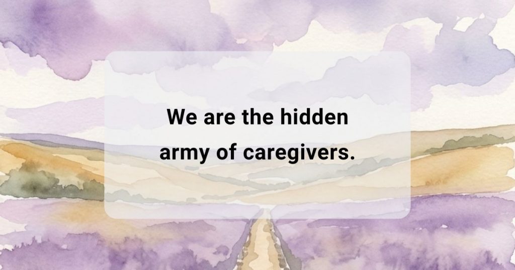 Purple and gold watercolor background text layout addressing the sacrifices of grandparents.